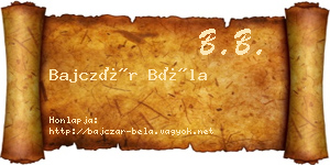 Bajczár Béla névjegykártya